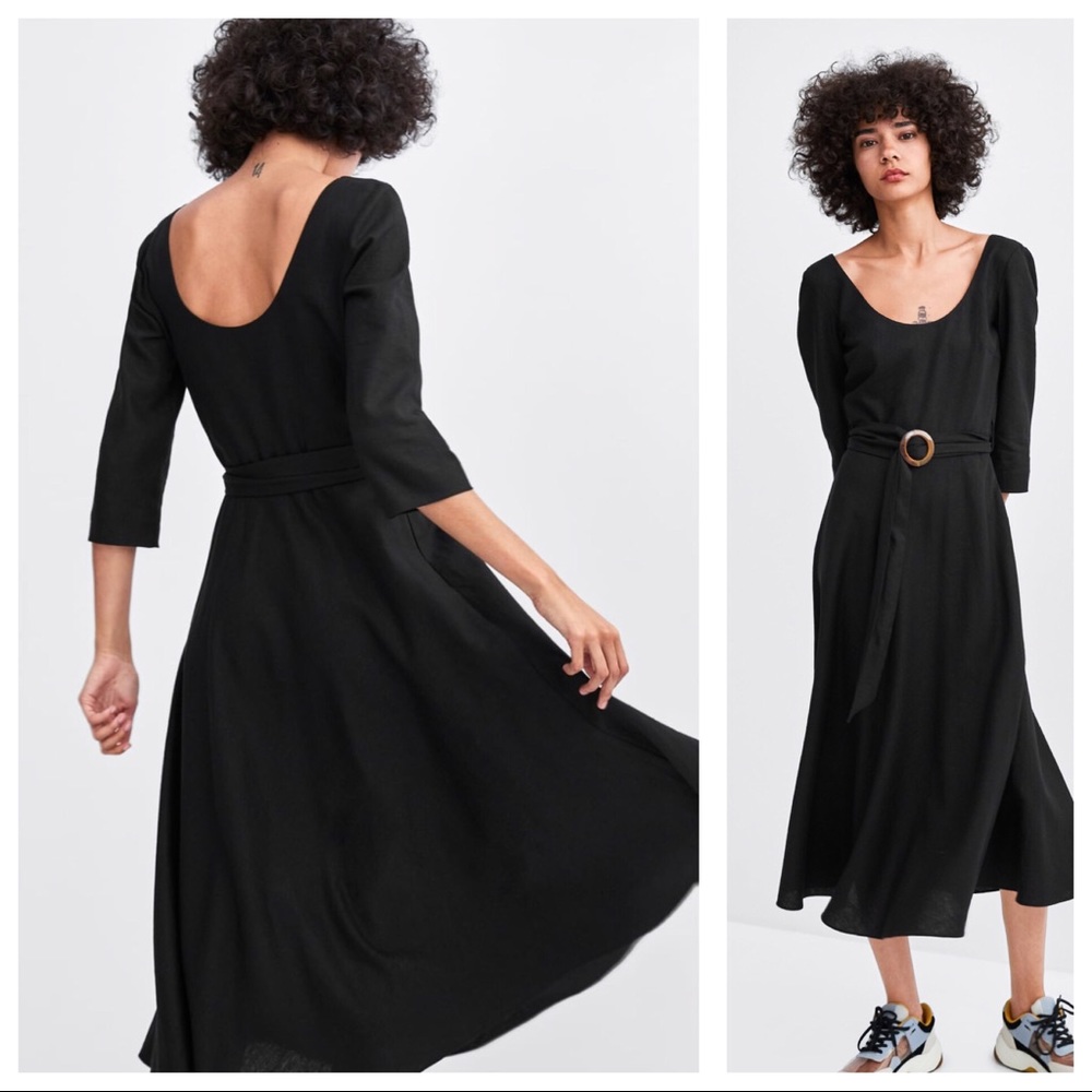 Zara Belted Midi Dress
